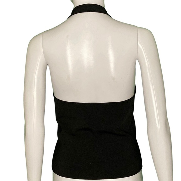 NWT Alice + Olivia Saria Halter Neck Black Top - Sz XL - Picture 4 of 7